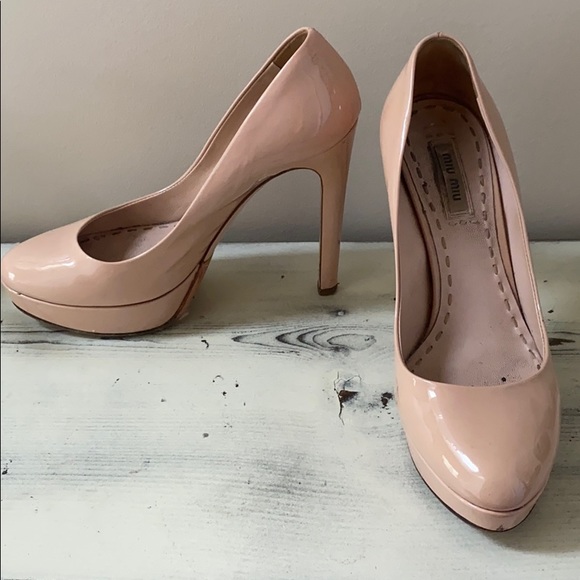 Miu Miu Pattern leather platform pumps - Picture 4 of 8